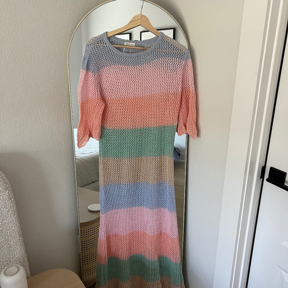 Pitusa Rainbow Crochet Maxi Dress | Made in Peru | Size Standard